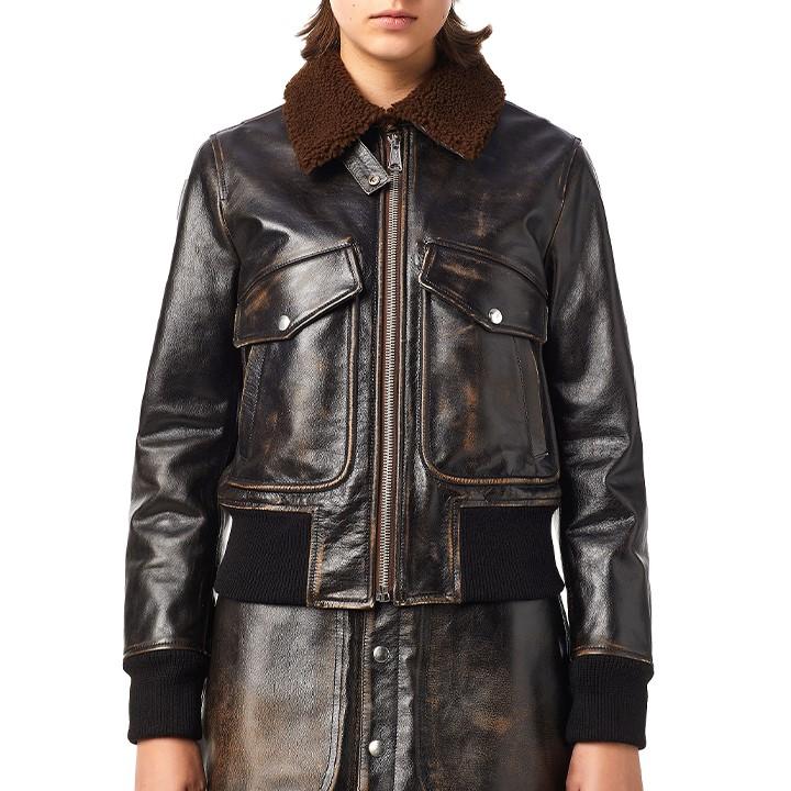 DIESEL ディーゼル レザージャケット レディース 牛革 本革 DIESEL ディーゼル レザージャケット レディース 牛革 本革