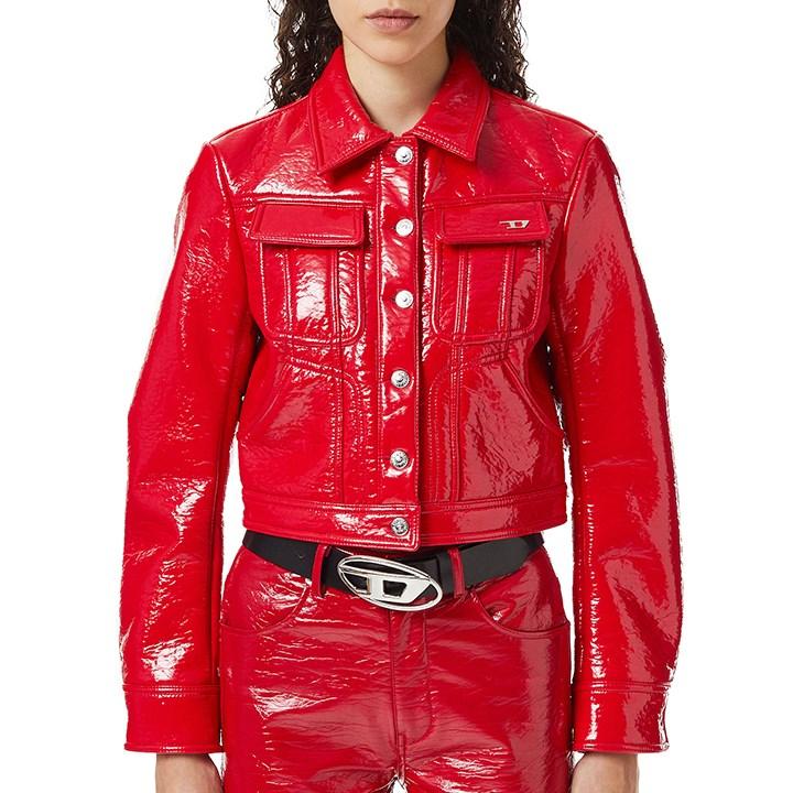 DIESEL 光沢コーティング ボイルドウールブレンド ブルゾンジャケット S DIESEL ディーゼル ブルゾンジャケット レディース 光沢