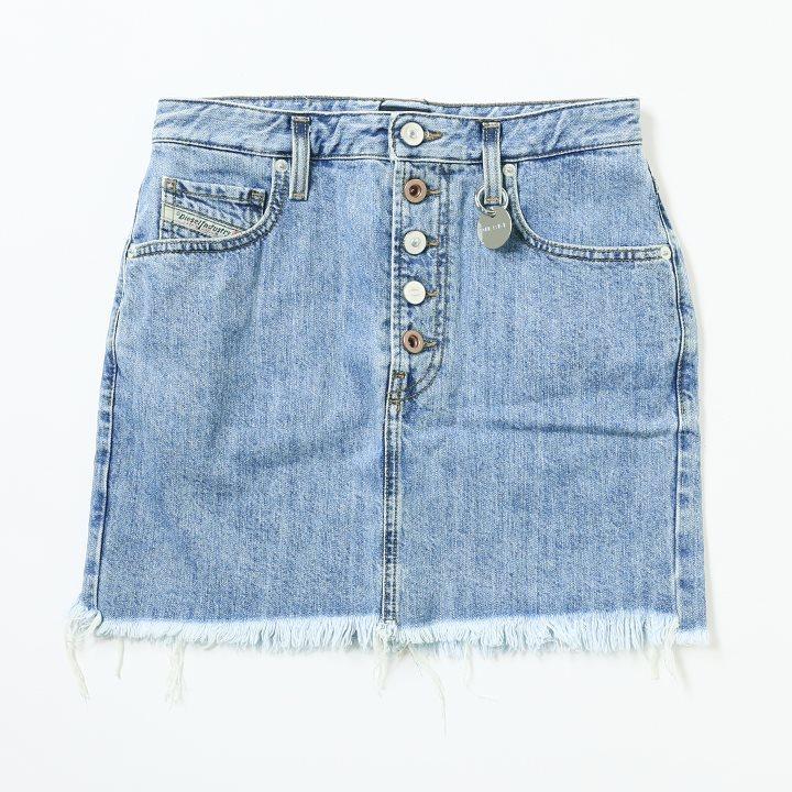 DIESEL ディーゼル デニムミニスカート レディース 裾カットオフ
