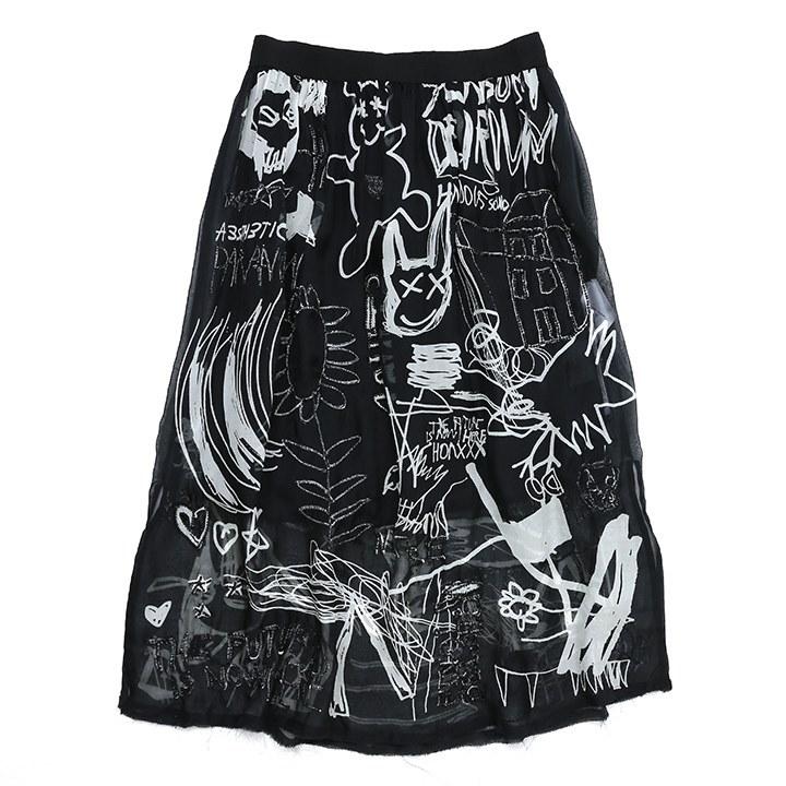 ディーゼル DIESEL スカート Sサイズ ブラック シルク ブランド DIESEL ディーゼル シアースカート レディース シースルー