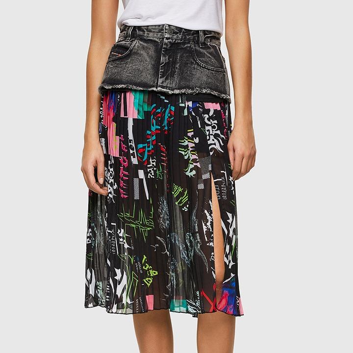 DIESEL ディーゼル シースルーシフォンスカート レディース