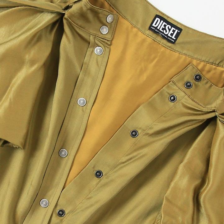 特価 diesel ディーゼル 腰巻きスタイル フェイクシャツ 膝丈スカート DIESEL ディーゼル 腰巻きスタイル フェイクシャツディテール 膝
