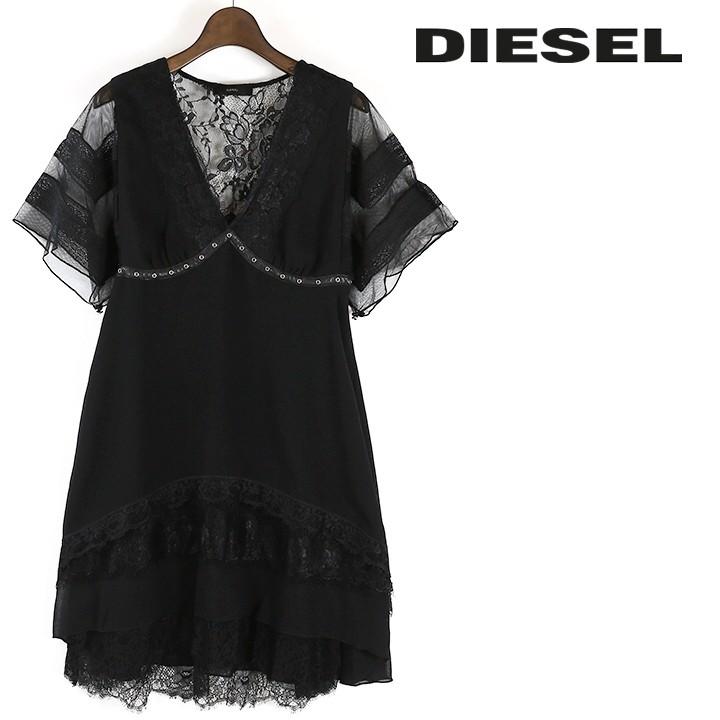 DIESEL ディーゼル 半袖 ワンピース レディース 胸あき 深V DIESEL ディーゼル 半袖 ワンピース レディース 胸あき 深V