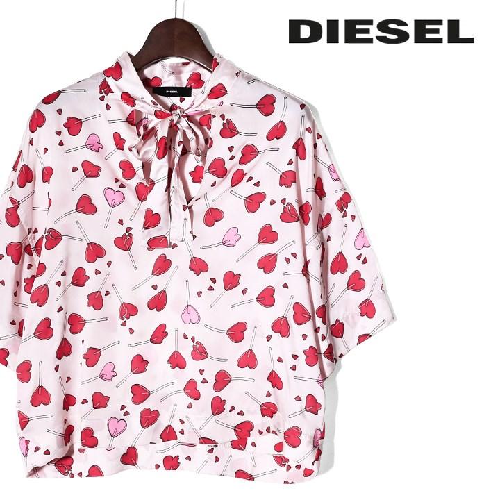 ディーゼル Diesel シャツ ブラウス レディース ハートキャンディー柄 総柄 胸元スリット リボンカラー 半袖 五分袖 C Jim Die L T 358 買っciao トゥット トゥット 通販 Yahoo ショッピング