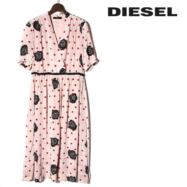 DIESEL ディーゼル ワンピース レディース 水玉ドット薔薇柄 総