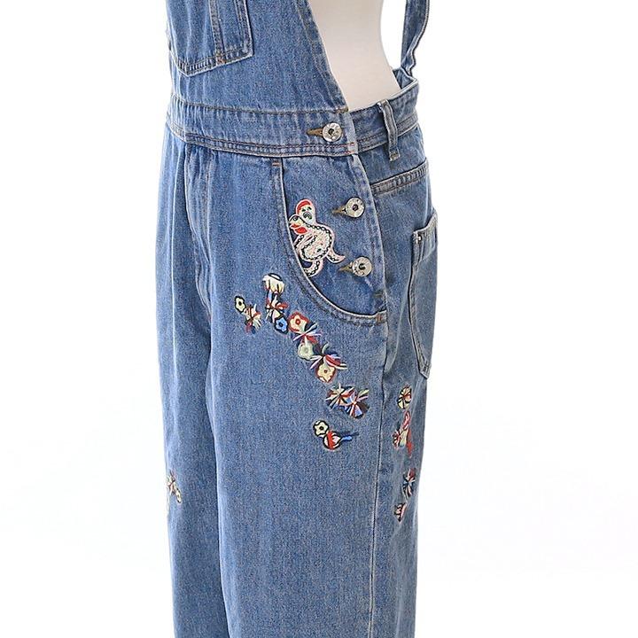 DIESEL ディーゼル オーバーオール レディース 刺繍装飾 デニム