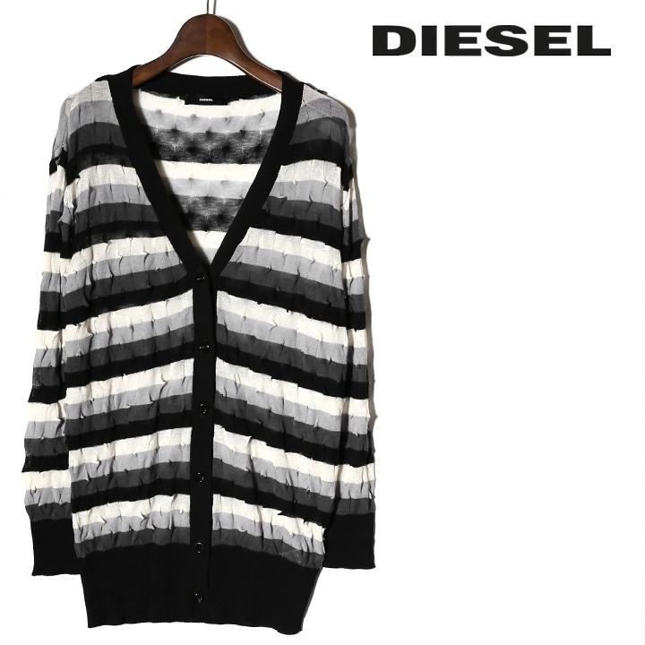 DIESEL（ディーゼル） 長袖カーディガン レディース マルチボーダー 