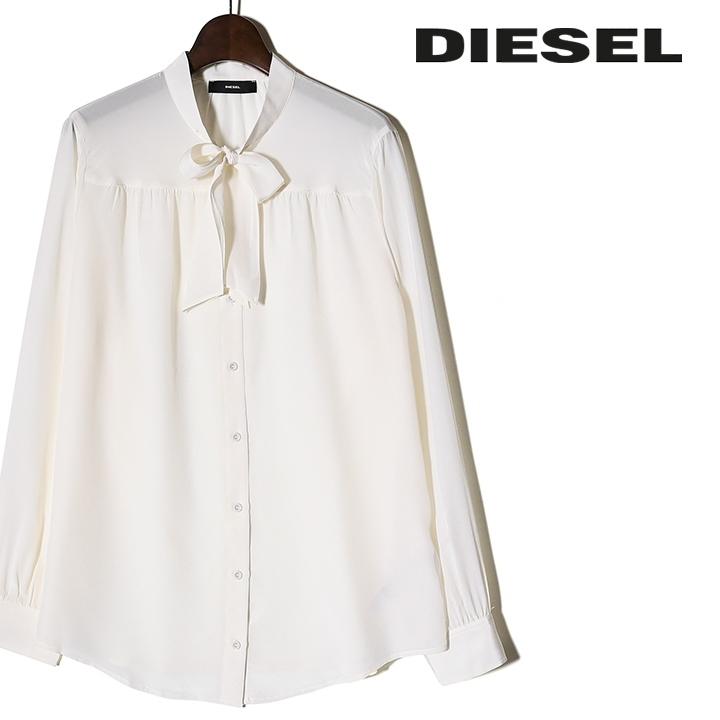 ディーゼル DIESEL シルクシャツブラウス レディース リボン装飾 長袖