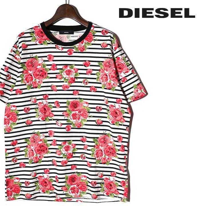 ディーゼル Diesel 半袖tシャツ カットソー レディース バラ柄 花柄 総柄 ボーダー柄 T Reg F Die L T A8 390 買っciao トゥット トゥット 通販 Yahoo ショッピング