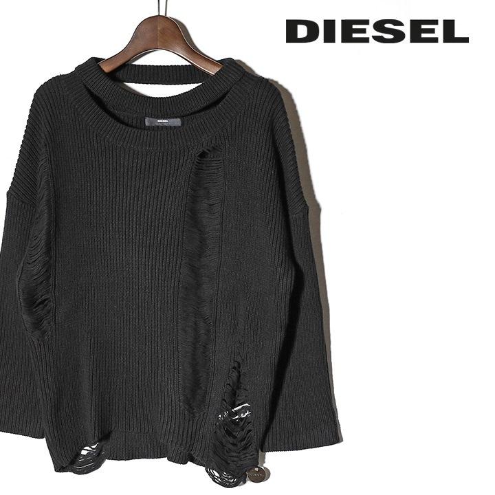 DIESEL（ディーゼル） ニットセーター レディース クラッシュダメージ 