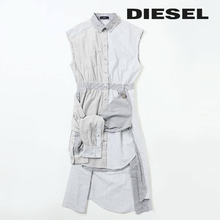 ディーゼル DIESEL ノースリーブシャツワンピース レディース 
