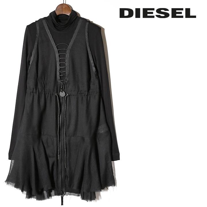 ディーゼル DIESEL ノースリーブワンピース レディース フロントレースアップ 長袖タートルネックインナー レイヤード D-GILIA  :die-l-t-b8-123:買っCiao!トゥット トゥット - 通販 - Yahoo!ショッピング