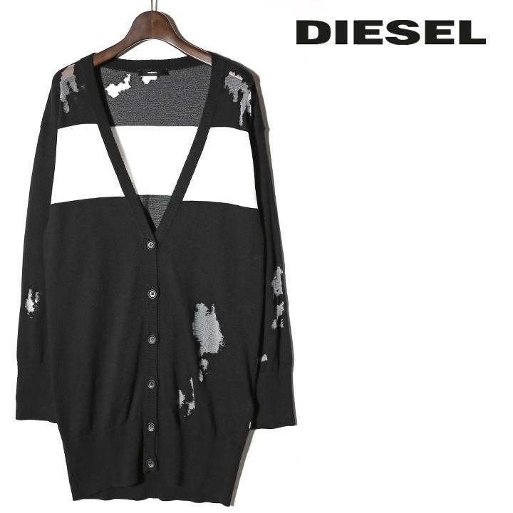 【最終価格】【最新作】現行完売品DIESELダメージ加工ニット カーディガン 最終価格】【最新作】現行完売品DIESELダメージ加工ニット