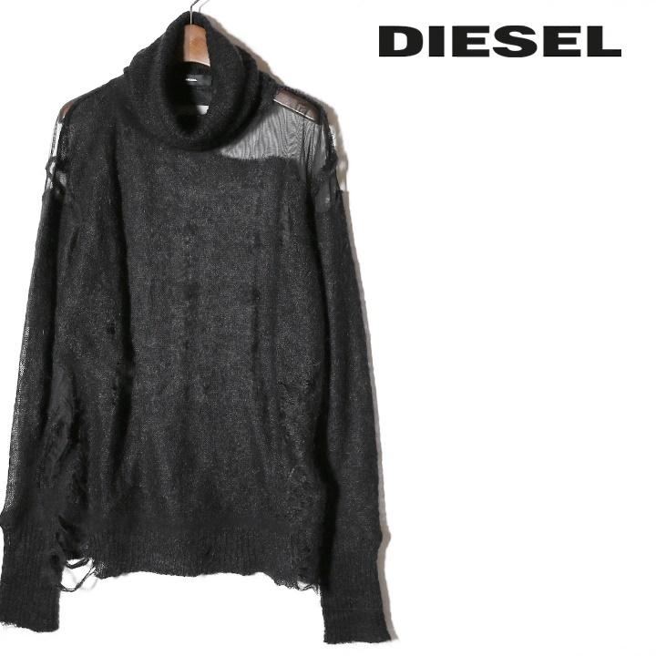 ディーゼル DIESEL 長袖ニットセーター レディース シースルーメッシュ 