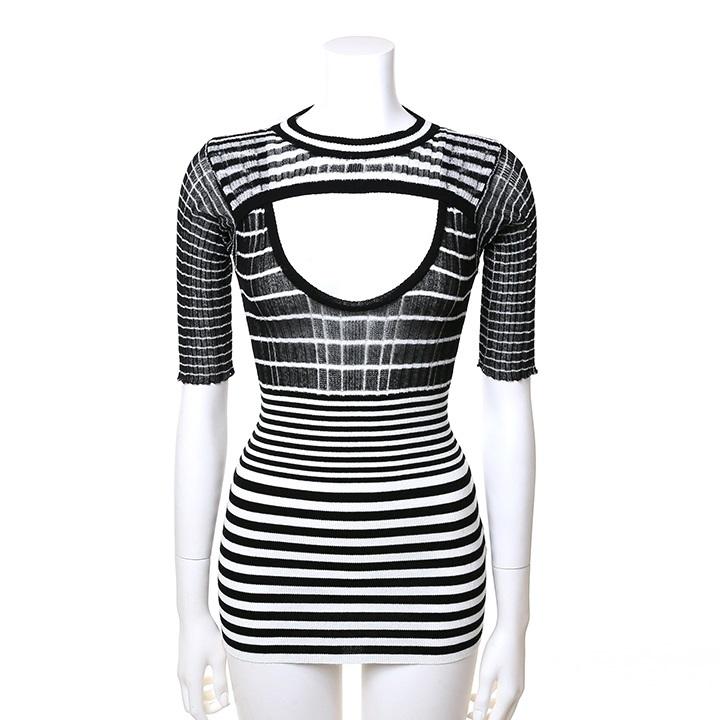 DIESEL ディーゼル 胸開きシースルーニットセーター レディース