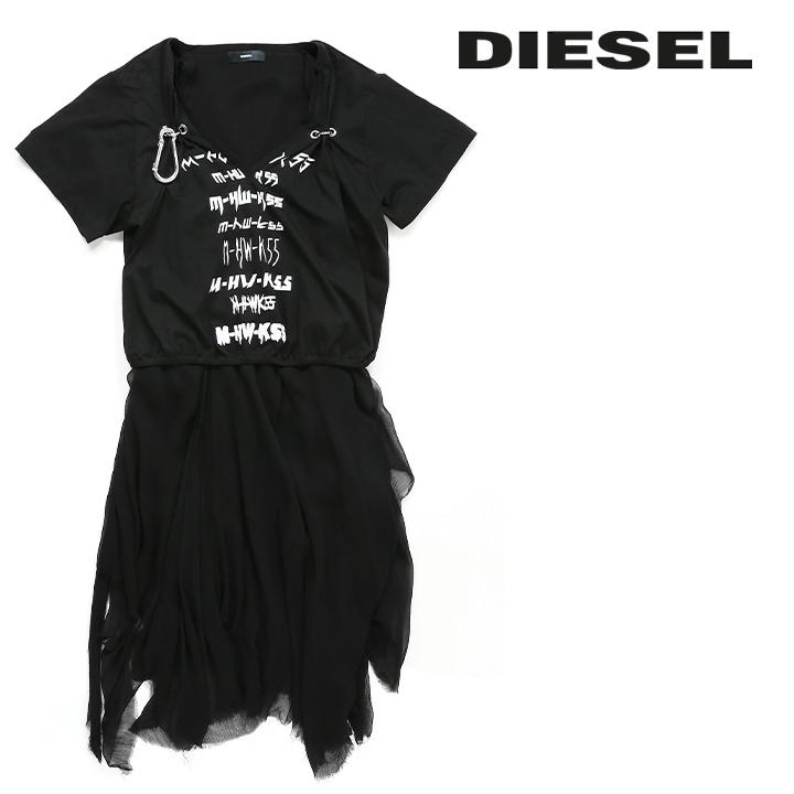 ディーゼル DIESEL 半袖Tシャツワンピース ドレス レディース