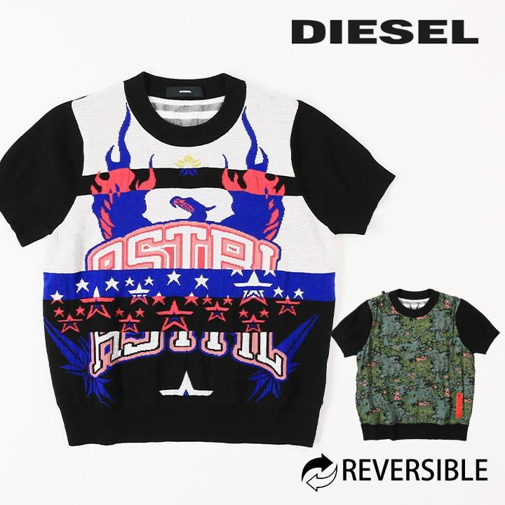 DIESEL ディーゼル 半袖ニットセーター レディース リバーシブル