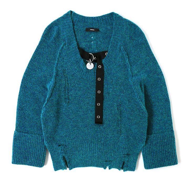 DIESEL◆M-MARIKAX/クラッシュ加工ニット/XXS/ナイロン/アルパカ混/ディーゼル DIESEL([イリョウ/フクショク]ディーゼル) / M-MARIKAX