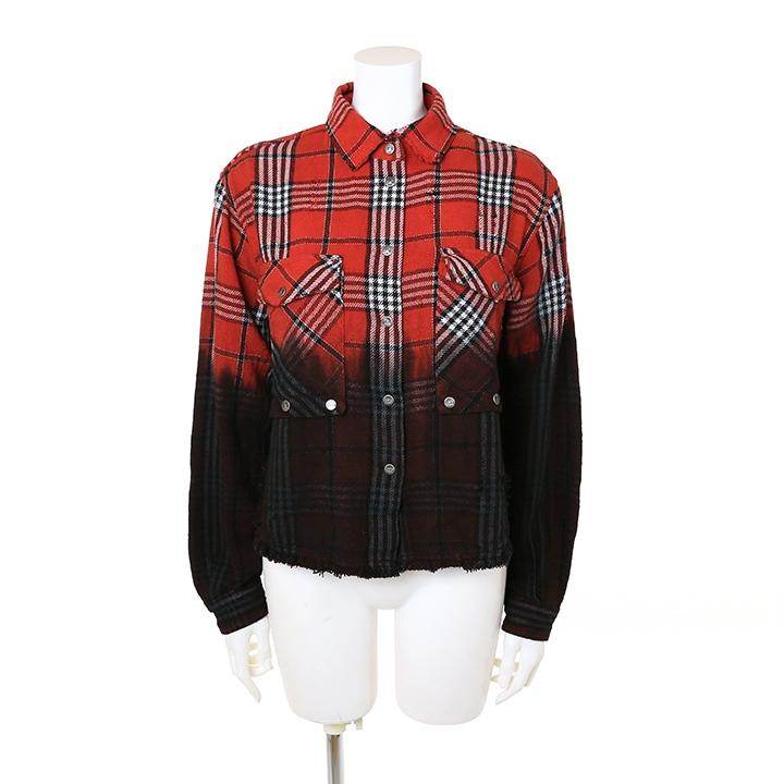 新品 DIESEL ディーゼル クラッシュダメージ チェック 長袖 シャツ 赤 新品 DIESEL ディーゼル クラッシュダメージ チェック 長袖