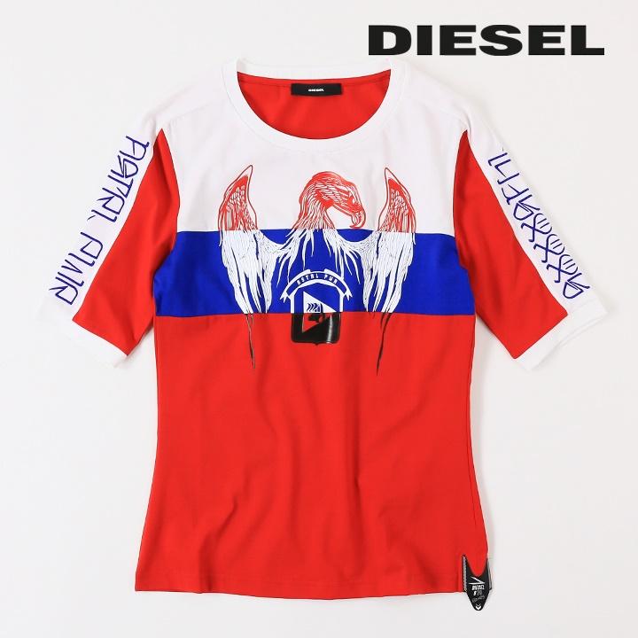 ディーゼル DIESEL 半袖Tシャツ カットソー レディース プリント 刺繍