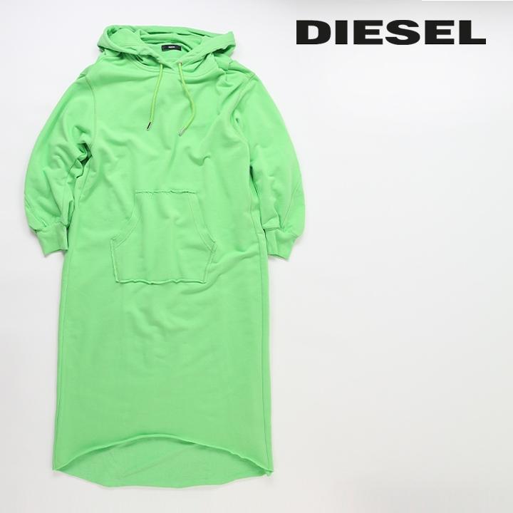 DIESEL D-ILSE-TWIST-COPY マキシロゴフーディーワンピース DIESEL ディーゼル ロゴ マキシ フーディー スウェット ワンピース