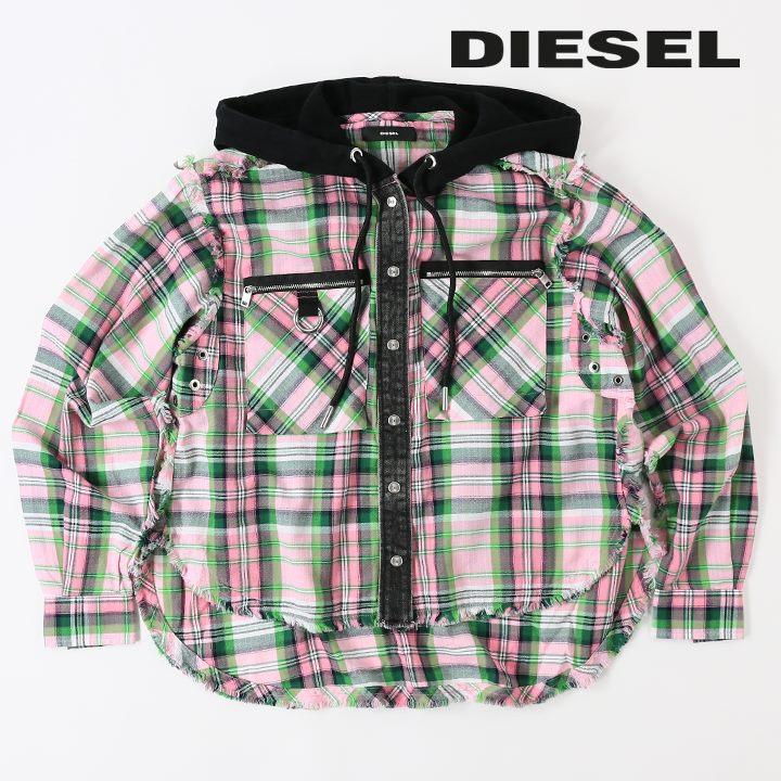 DIESEL ディーゼル 長袖フード付きシャツ レディース カットオフ 切り 