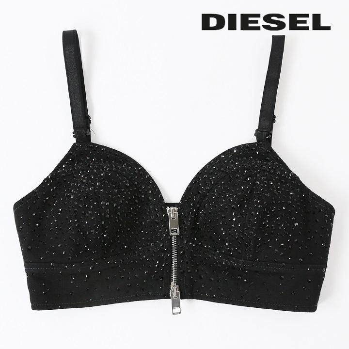 DIESEL ブラックデニム ジップ装飾付き DIESEL（ディーゼル） ブラック 