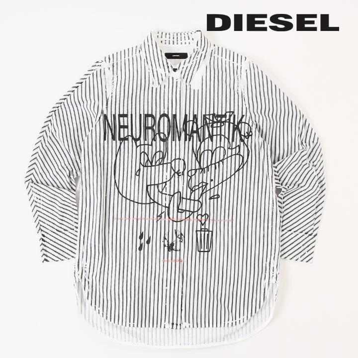 DIESEL（ディーゼル） 長袖シャツ ブラウス レディース ストライププリント ボタンフライフロント 比翼 C-SIGRAD : 買っ ...