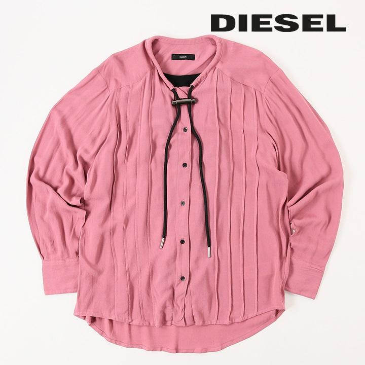 DIESEL ディーゼル 長袖ブラウス レディース 異素材ミックス ギャザー 