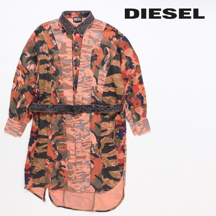 DIESEL ディーゼル 長袖シャツワンピース レディース ウエストデニム 