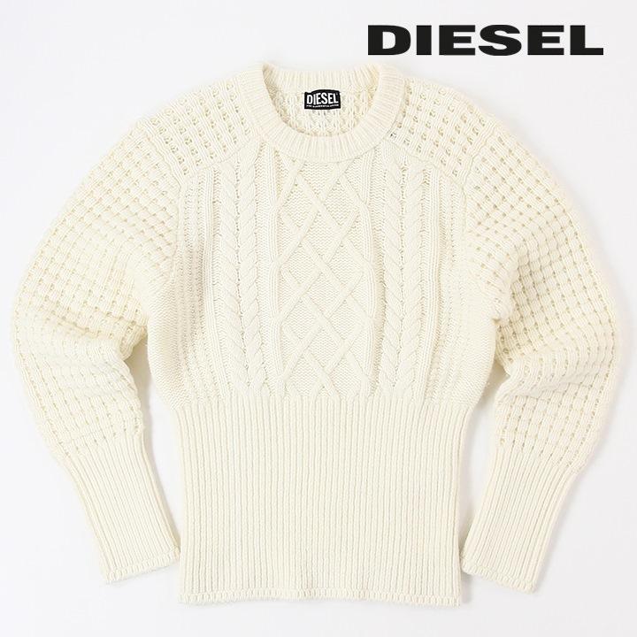 DIESEL ディーゼル ウールニットセーター レディース リブ編み切替 