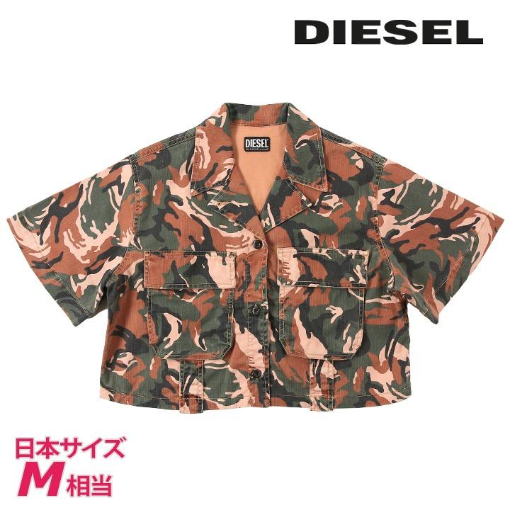 DIESEL ディーゼル クロップド半袖シャツ ブラウス レディース 