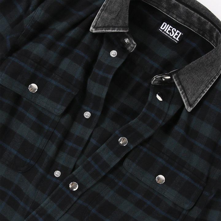 DIESEL ディーゼル 長袖フランネルシャツ レディース チェック柄 DIESEL ディーゼル 長袖フランネルシャツ レディース チェック柄