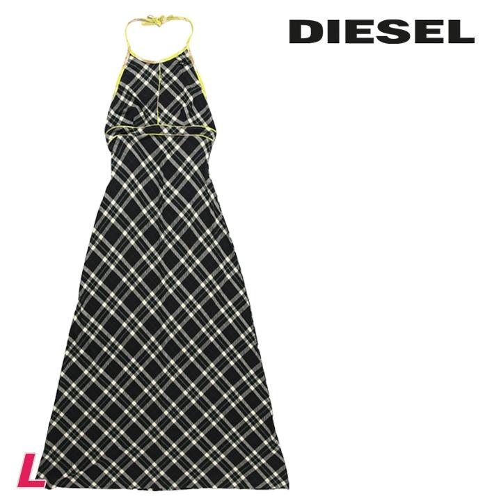 diesel マキシワンピース ホルターネック チェック キャミソール ロング DIESEL ディーゼル マキシワンピース ホルターネック