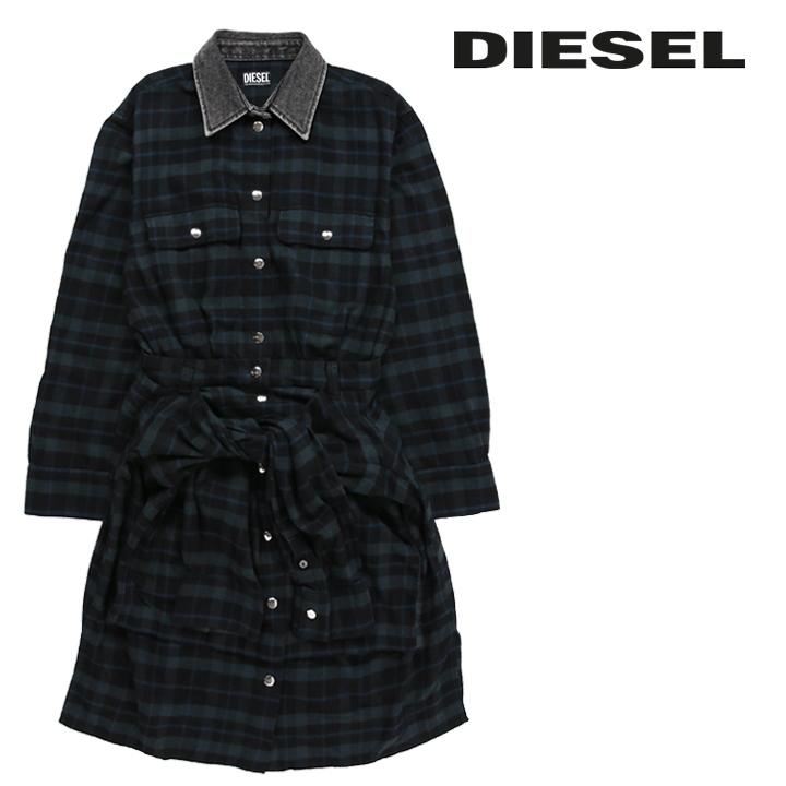 DIESEL ディーゼル 長袖フランネルシャツワンピース レディース DIESEL ディーゼル 長袖フランネルシャツワンピース レディース