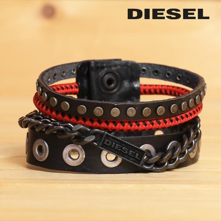 DIESEL ディーゼル レザーブレスレット メンズ レディース 男女兼用
