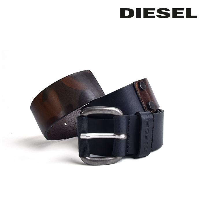 DIESEL（ディーゼル） レザーベルト メンズ 牛革 本革 カモフラージュ