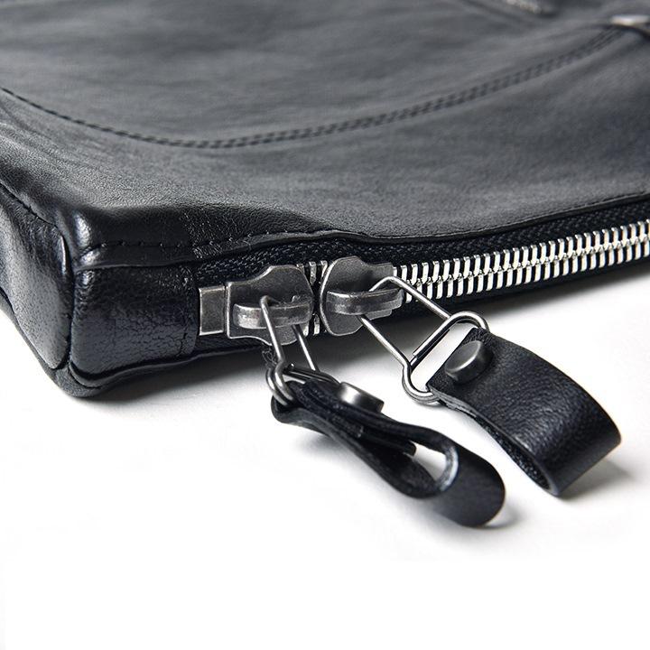 DIESEL レザーバッグ ブラック 羊革 DIESEL ディーゼル レザークラッチバッグ 鞄 メンズ 羊革 牛革