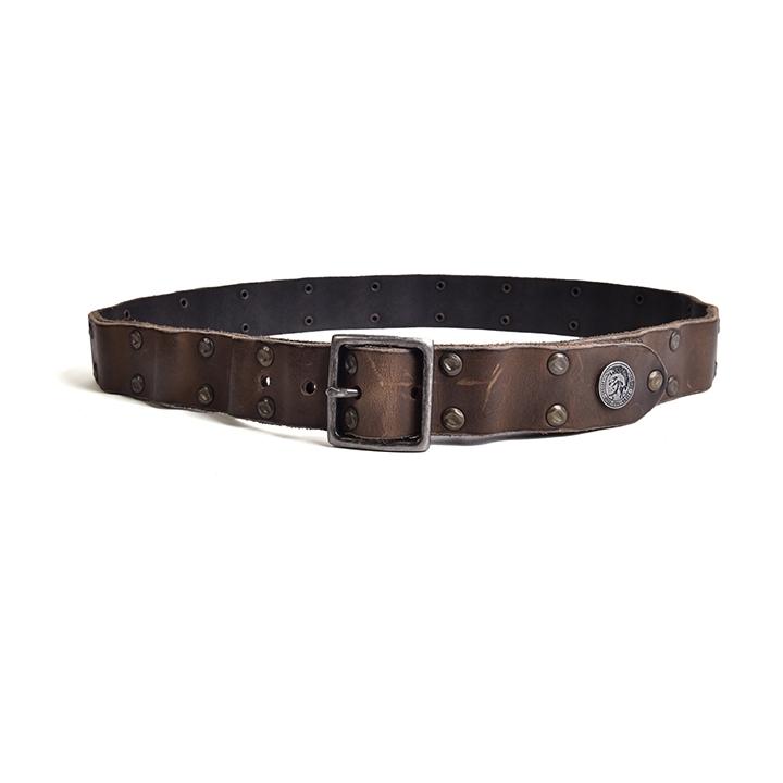 【美品】DIESEL ディーゼル　スタッズ　ロゴ　ベルト　ヴィンテージ加工 DIESEL スタッズベルト 本革 ブラック DIESEL - DIESEL