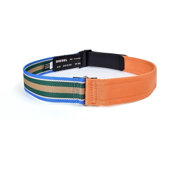 DIESEL ディーゼル レザーベルト リングベルト メンズ 牛革 ナイロン