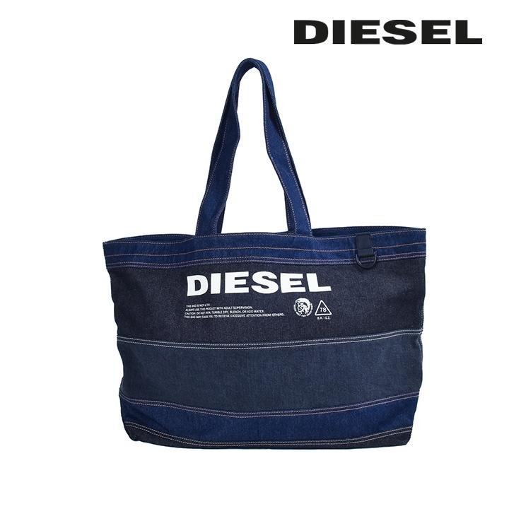 DIESEL ディーゼル トートバッグ デニム×レザー 大容量 A4収納可 DIESEL ディーゼル トートバッグ デニム×レザー 大容量 A4収納可