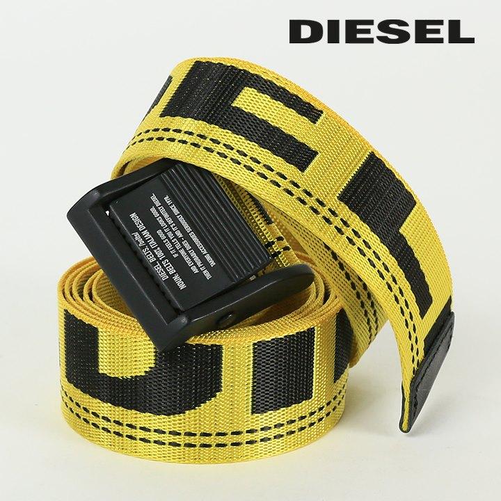 DIESEL（ディーゼル） スライドバックルベルト メンズ 無段階調整 ロゴ