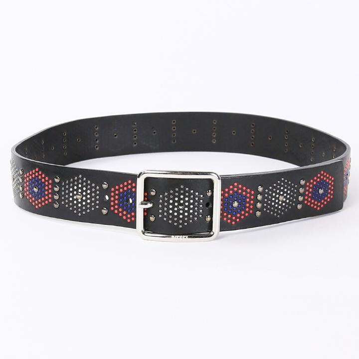 ディーゼルスタッツベルト 中古・古着通販】DIESEL (ディーゼル) スタッズベルト ブラック