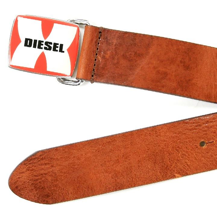 DIESEL ディーゼル レザーベルト メンズ 牛革 本革 ロゴバックル
