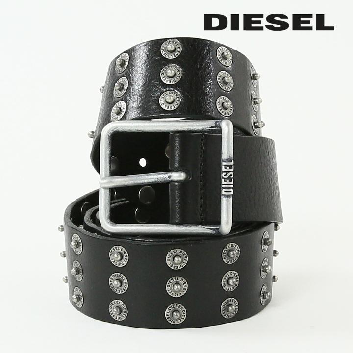 DIESEL 牛革ベルト ディーゼル DIESEL ベルト X08495-PR250 ブラック レザー B-LOGO