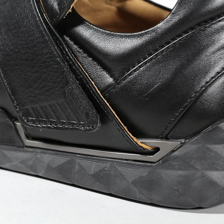 DIESEL ブラック レザースニーカー 28cm DIESEL ディーゼル レザースニーカー 靴 シューズ メンズ 牛革