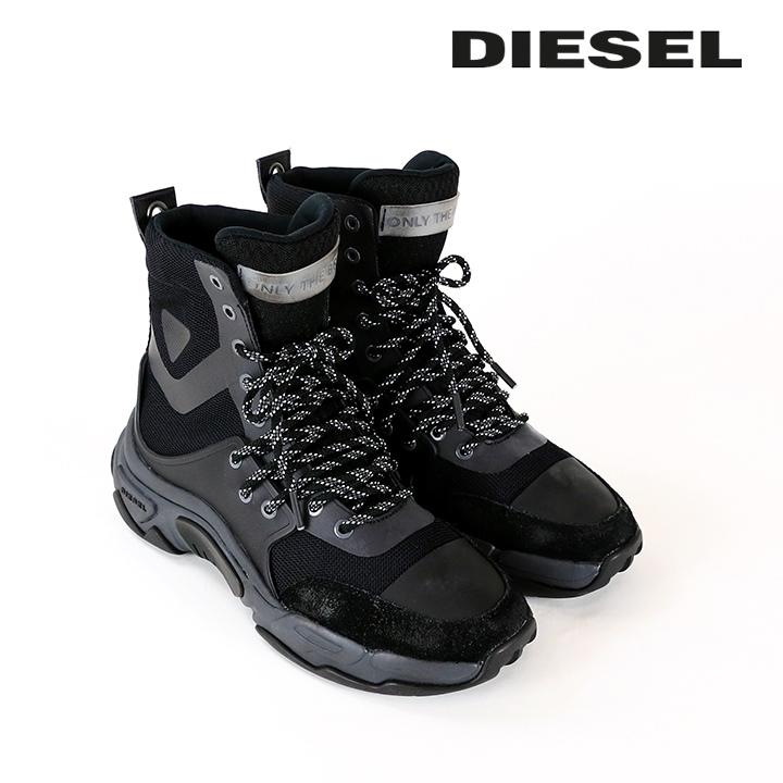 DIESEL ブラック ハイカットワークブーツ