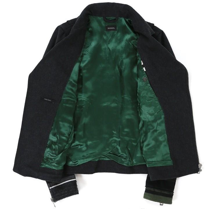 DIESEL（ディーゼル） ウールライダースジャケット メンズ 異素材切替