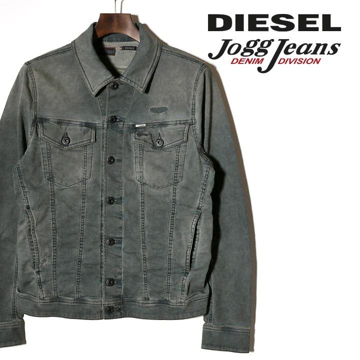 DIESEL ディーゼル デニムジャケット エイジング加工 XL DIESEL ディーゼル スウェットデニムジャケット メンズ