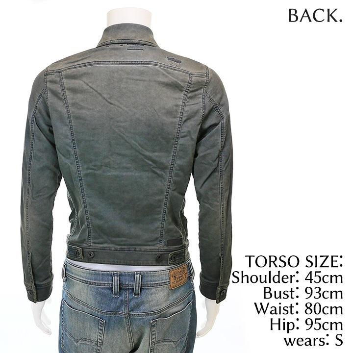 DIESEL ELSHAR-NE コーティング スウェットデニムジャケット M DIESEL ディーゼル スウェットデニムジャケット メンズ